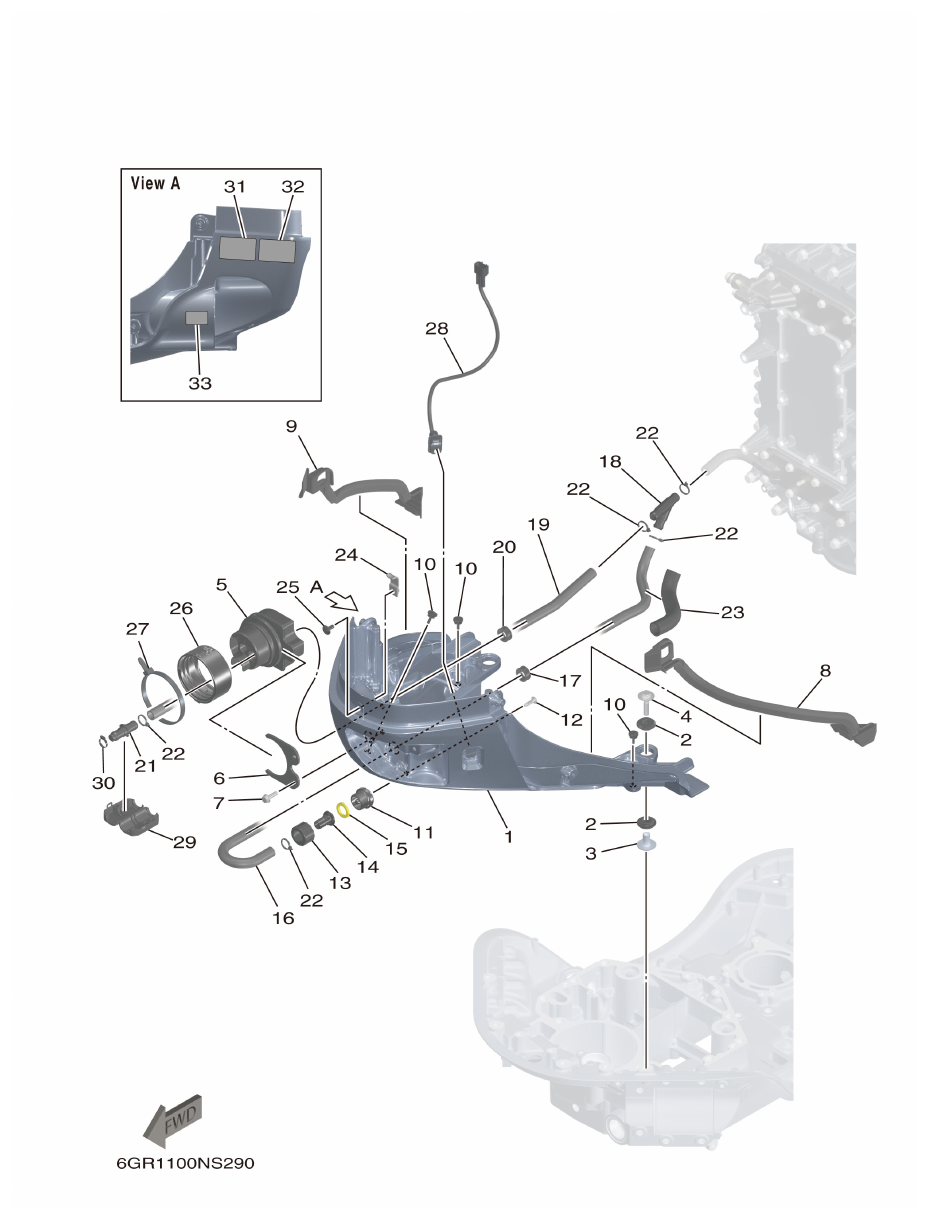 Yamaha XF425NSA2, XF425NSA7 BOTTOM COWLING 1 parts diagram
